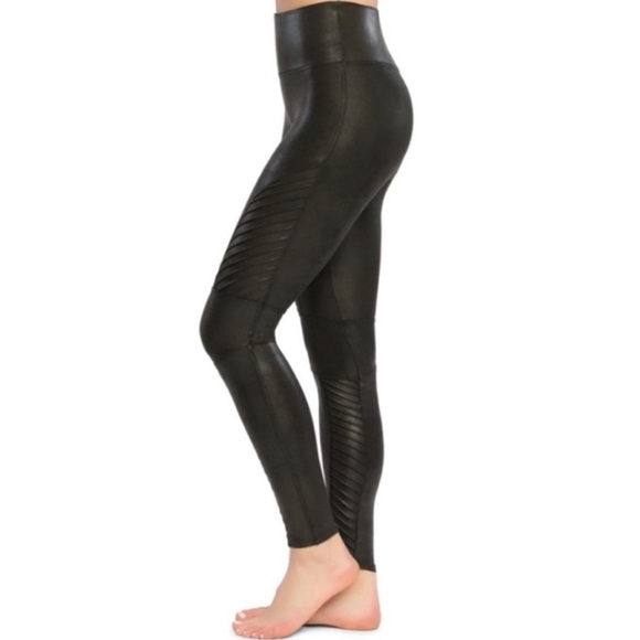 Spanx Faux Leather Moto Leggings - Picture 2 of 7